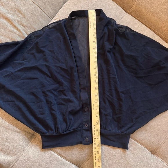 FUZZI by Jean Paul Gaultier Mesh Dress Long Sleeve MIDI Maxi Navy Blue SET sz S - Picture 11 of 16